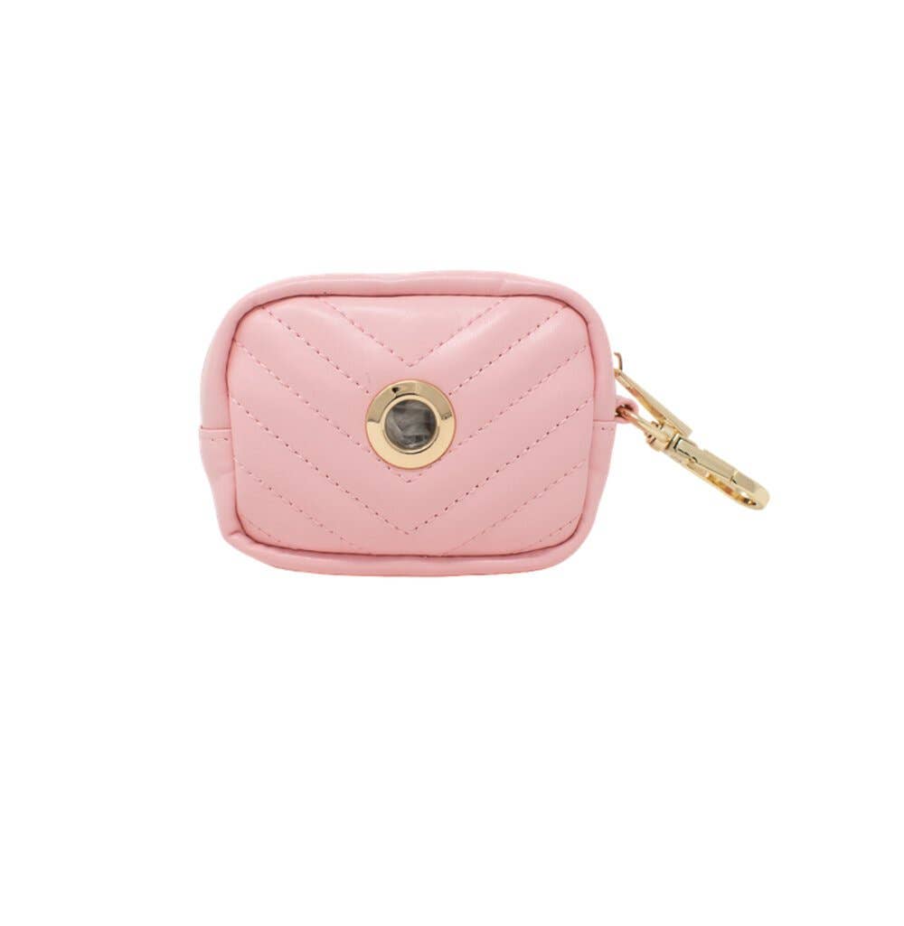 Kylie Pink Vegan Leather Poop Bag Dispenser & Treat Pouch