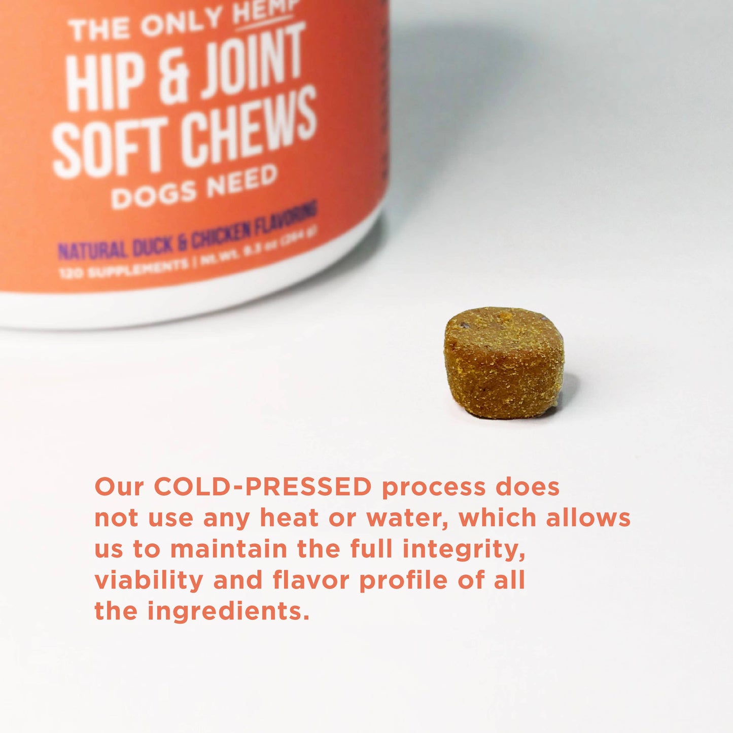 The Only Hemp Hip & Joint Soft Chews Dogs Need: 120 count jar