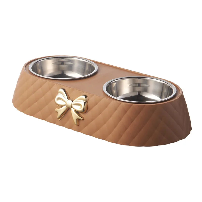 Pet Supplies Bow-tie / Cats Food Bowl / Dog Bowl / Removable Stainless Steel Bowls