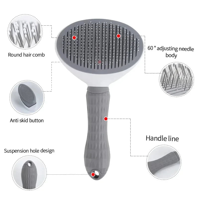 Pet Hair Brush / Dog & Cat Grooming / Stainless Steel Comb