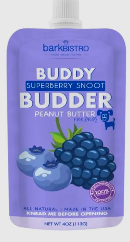 Buddy Budder - Dog Peanut Butter - 4oz Squeeze Packs ( 1 Unit - 6 Flavor Options)